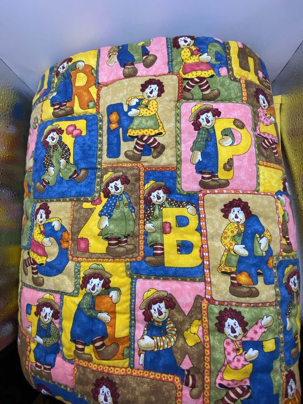 Vintage Raggedy Ann and Andy Alphabet Quilt Blanket